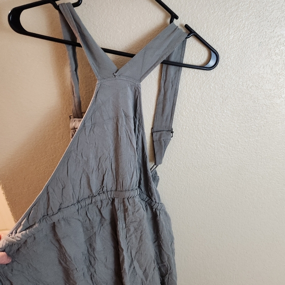 Torrid 2X Gray Twill Short Overalls Military Overall Romper - Picture 9 of 11